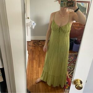 Green Floral print Urban Outfitters Maxi dress Sz large